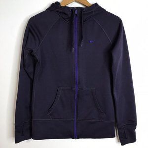 Nike Women's Small Purple Therma Fit Sweater Light Jacket Full Zip Hoodie